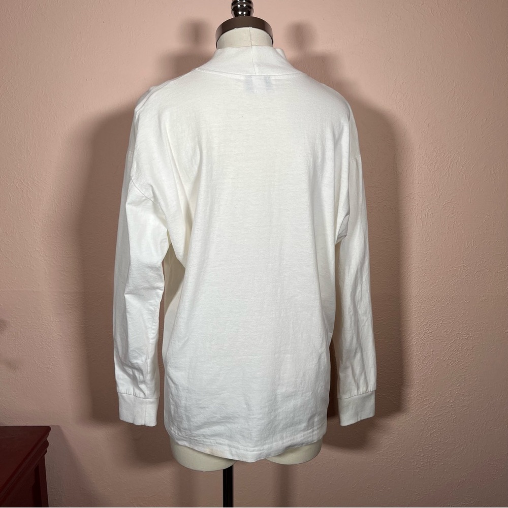 Vintage 1980 Icing Oversized Cream Gold Crown Embellished mock neck sweater - Picture 5 of 17